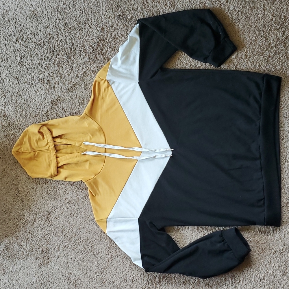 Mustard colorblock hoodie
